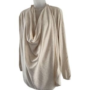 Old Navy Sweater‎ Womens Medium Cream Maternity Drapey Open Front Cardigan Wrap